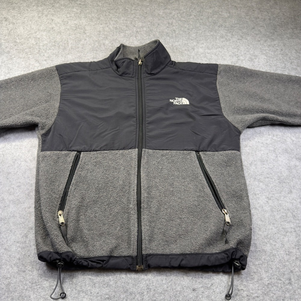 The North Face Denali Fleece Jacket Youth L Gray Black Good Polartec Full Zip - Picture 1 of 10